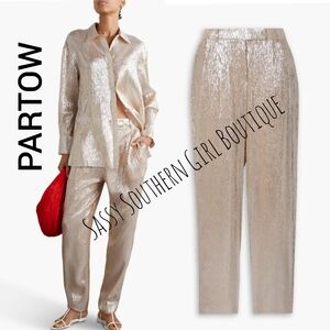 ⭐🆕PARTOW Bacall champagne beige silk làme pants